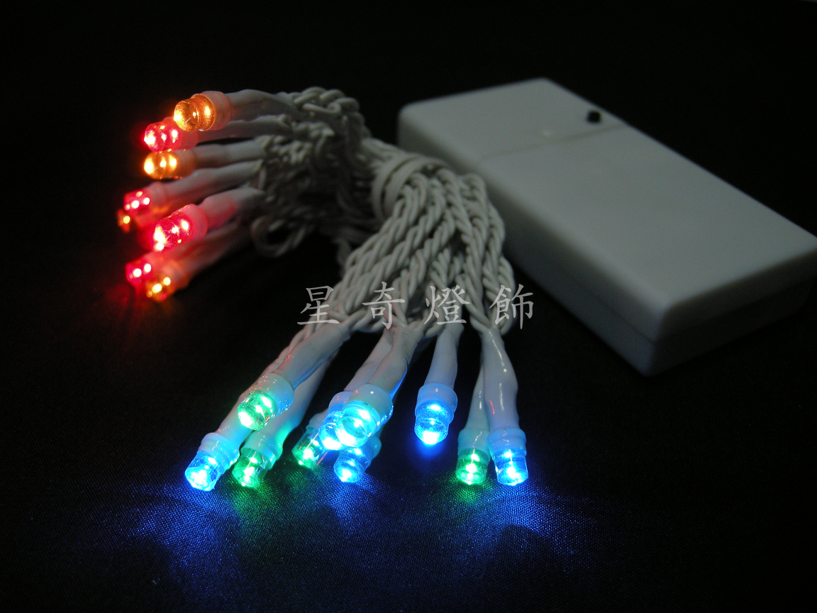 LED20燈電池燈-四彩(IC電池)