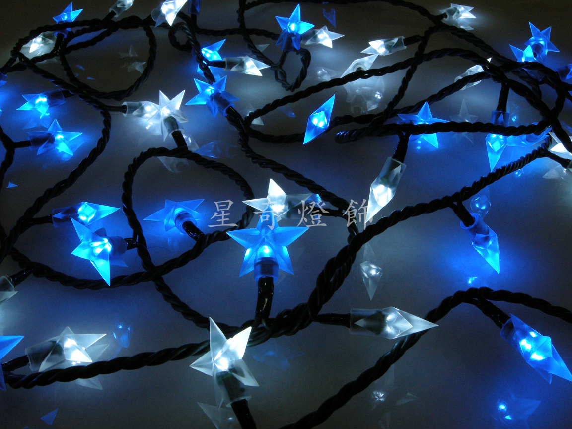 LED50燈聖誕造型燈-星星藍白110V+IC