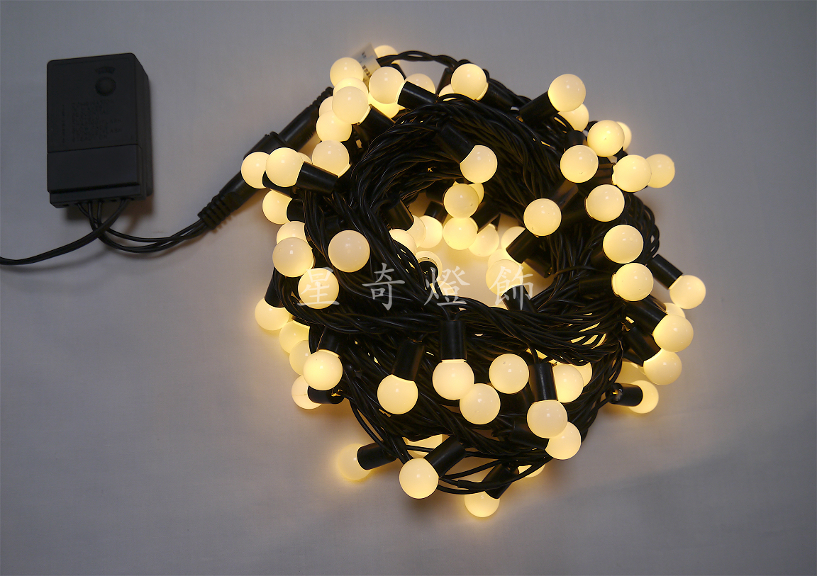 LED100燈珍珠燈-暖白光110V+IC