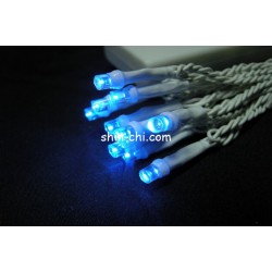 LED 100燈電池燈+USB-藍光 (IC電池盒)-透明線