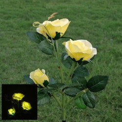 LED庭園布置燈-玫瑰花款-黃色