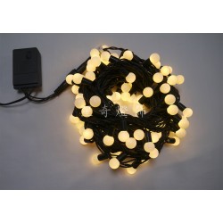 LED 100燈珍珠燈-暖白光-110V (附IC控制器)-黑線(另有透明線)