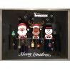 可愛造型聖誕人物-聖誕老公公、麋鹿、雪人-靜電貼(54cm*70cm)