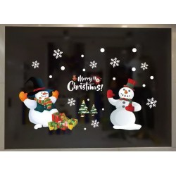 可愛造型聖誕雪人-靜電貼(54cm*70cm)