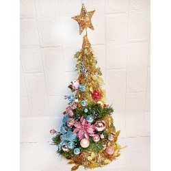 45cm雷射絲聖誕樹-藍粉色系