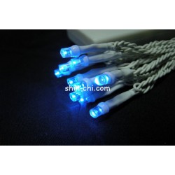 LED 50燈電池燈+USB-藍光 (IC電池盒)-透明線