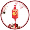 新年開運掛飾-植絨燙金-竹報平安福字炮竹掛飾-103