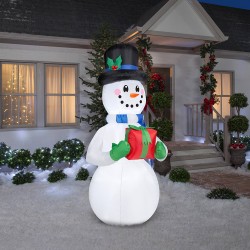 充氣雪人拿禮物盒