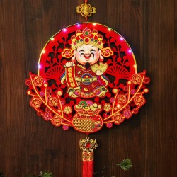 年節掛飾電池燈37cm-E款-財神爺-四彩光
