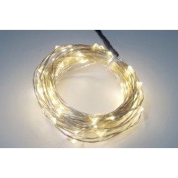 LED 50燈銅線電池燈-暖白光