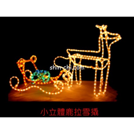 LED 造型燈-立體鹿拉雪車-110V