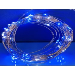 LED 50燈銅線電池燈-藍白光